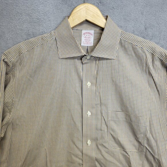 Brooks Brothers Shirt Mens 16 - 34 Madison Check Non Iron Supima Cotton Stretch - Picture 2 of 10